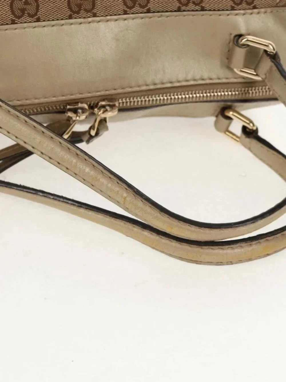 GUCCI GG Canvas Hand Bag 2way Beige Gold 269894 Auth 158077 - Picture 8 of 16